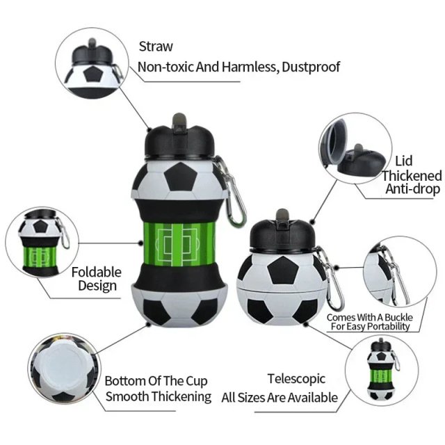 Sporty Foldable Silicone Water Bottle - Image 3