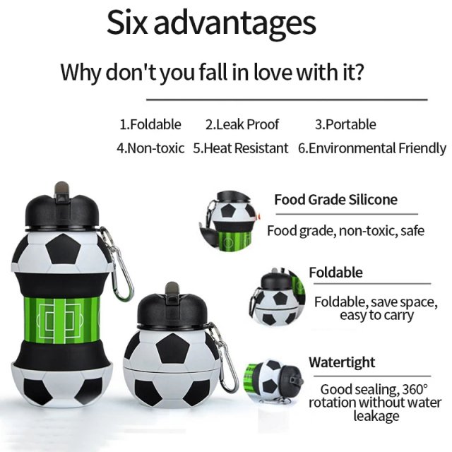 Sporty Foldable Silicone Water Bottle - Image 4