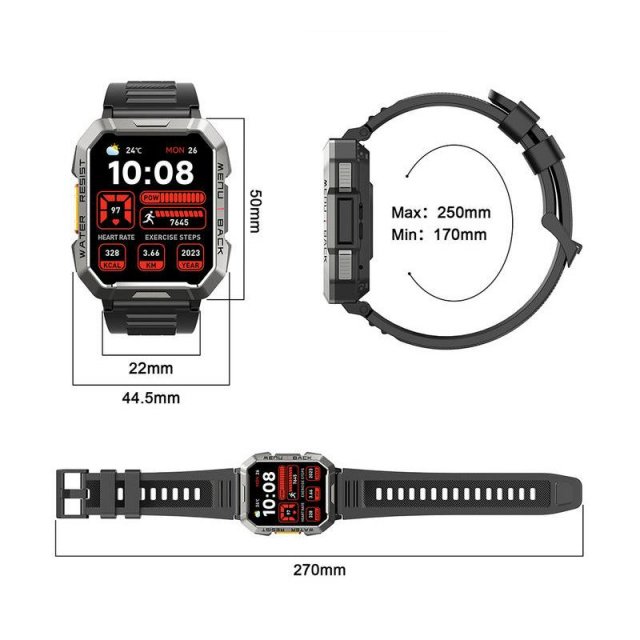 Rugged HD Smartwatch with Emergency Light & Bluetooth Calling - Image 7