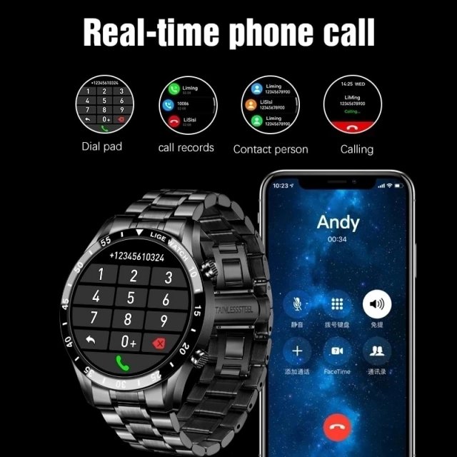 Waterproof Sport Smartwatch with Full Touch Screen & Bluetooth Calling - Image 3