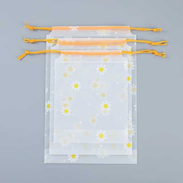 Cute Daisy Portable Waterproof Travel Shoe Storage Bag with Drawstring - Image 8
