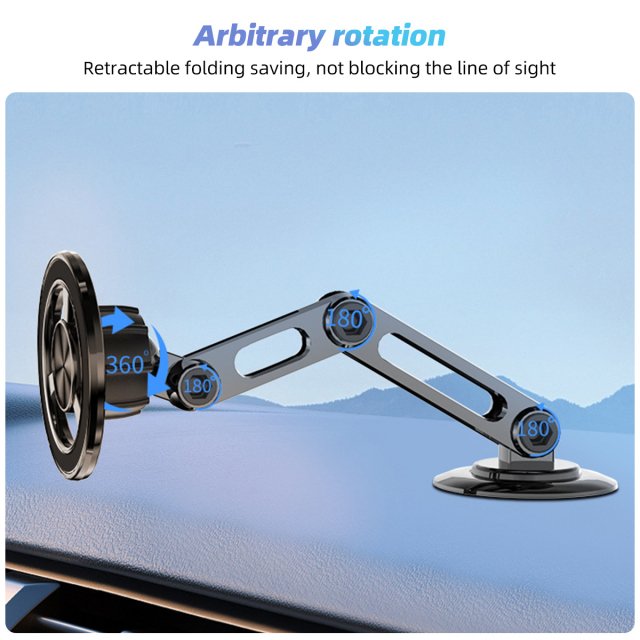 Magnetic 360° Rotating Metal Car Phone Holder - Image 3