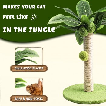 Green Leaves Cat Scratching Post