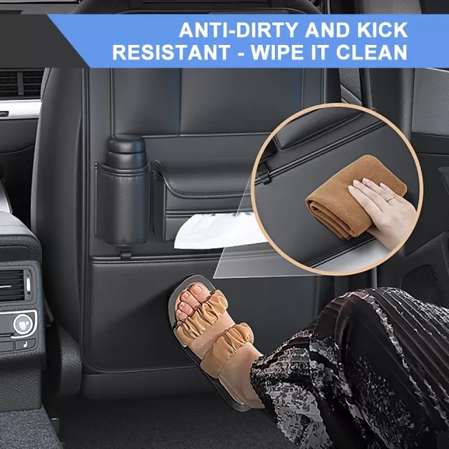 Upgraded 6-Pocket Car Seat Back Storage Bag with Cup & Tissue Holder - Image 6