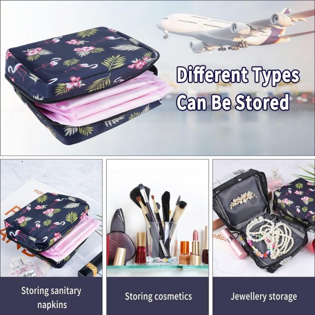 Portable Sanitary Napkin and Cosmetic Storage Bag - Image 4