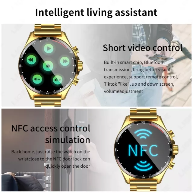 Advanced Outdoor Men's Smart Watch with NFC and IP68 Waterproof Rating - Image 6