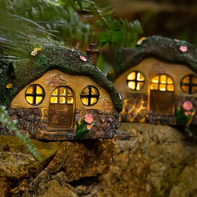 Solar Fairy Garden Shed Statue Light - Image 4