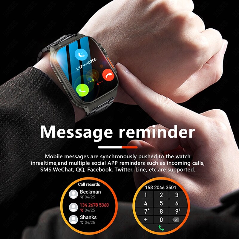 Ultra-Endurance Fitness Tracker Smartwatch with Bluetooth Call and Health Monitoring Gadgets Smartwatches