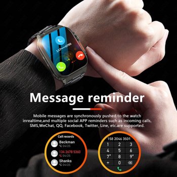 Ultra-Endurance Fitness Tracker Smartwatch with Bluetooth Call and Health Monitoring