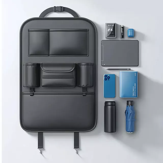 Upgraded 6-Pocket Car Seat Back Storage Bag with Cup & Tissue Holder - Image 4