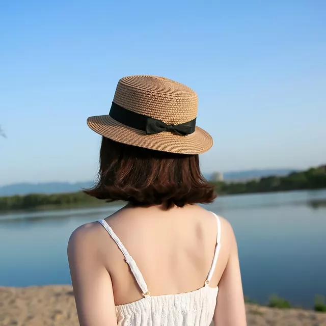 Classic Panama Hat with Bowknot - Image 2