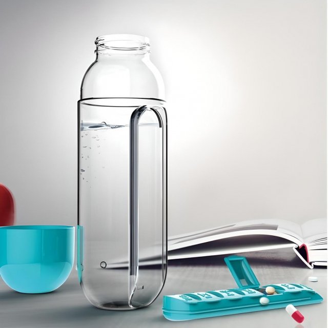2 in 1 600ml Medicine Box Water Bottle Organizer - Image 5
