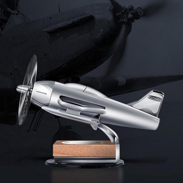 Solar Powered Aircraft Car Ornament with Aromatherapy Function - Image 2