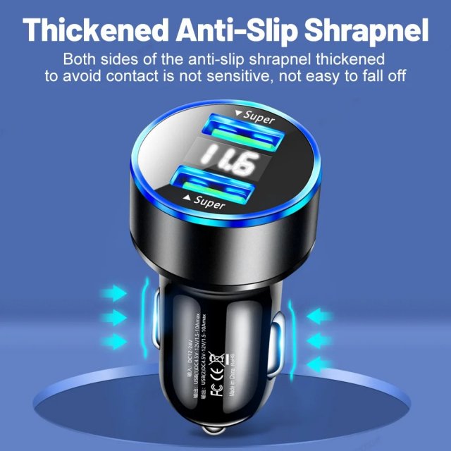 240W Dual USB Car Charger with Digital Display - Image 5