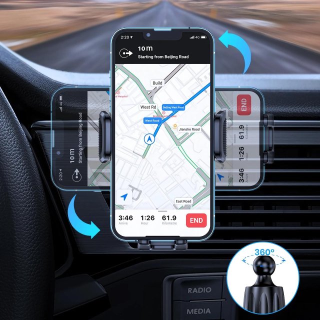 Air Vent Car Phone Mount for Hands-Free Driving - Image 3