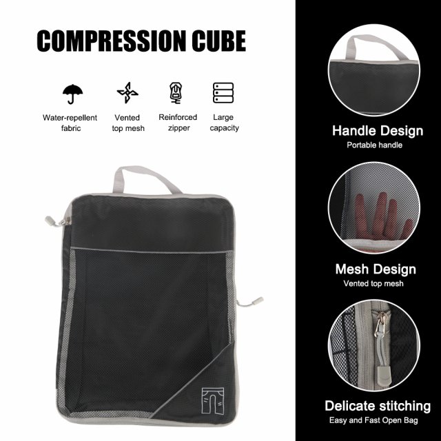 Travel Organizer Set - Compressed Packing Cubes & Lightweight Shoe Bag - Image 7