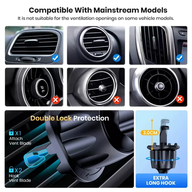 Air Vent Car Phone Mount for Hands-Free Driving - Image 8