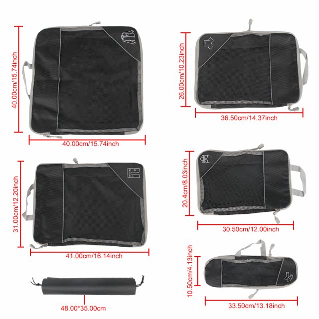 Travel Organizer Set - Compressed Packing Cubes & Lightweight Shoe Bag - Image 8