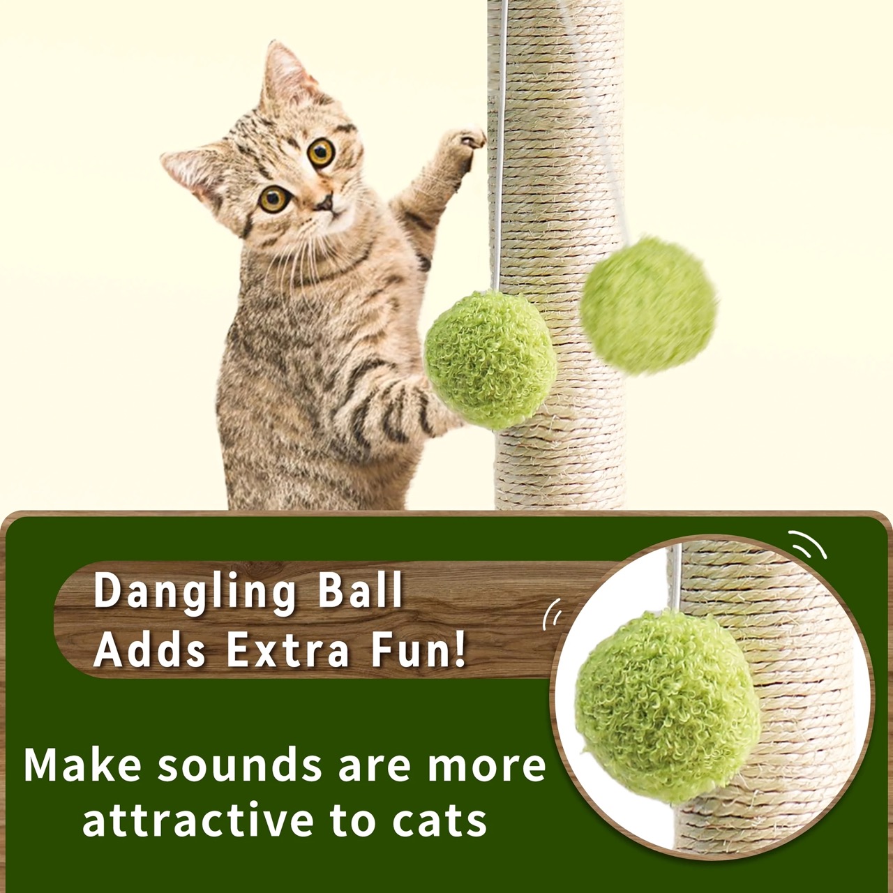 Green Leaves Cat Scratching Post Indoor Supplies Pets