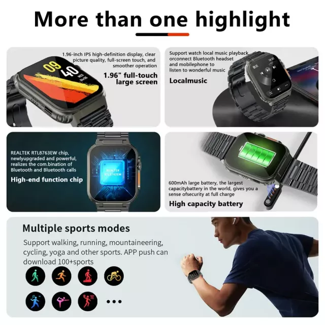 Ultra-Endurance Fitness Tracker Smartwatch with Bluetooth Call and Health Monitoring - Image 4