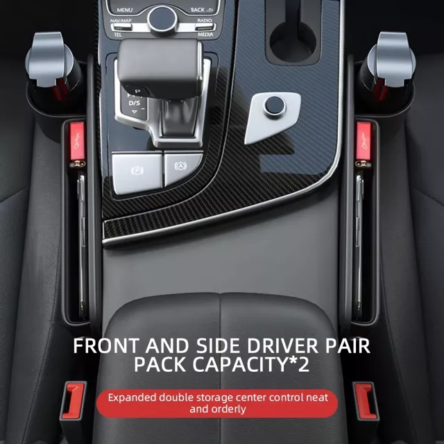 Universal Car Seat Gap Storage Box with Cup Holder - Image 3