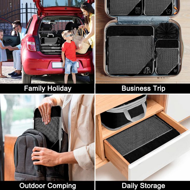 Travel Organizer Set - Compressed Packing Cubes & Lightweight Shoe Bag - Image 6