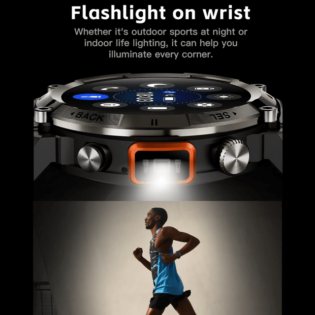 Bluetooth Smart Watch with Flashlight and Health Tracker - Image 4