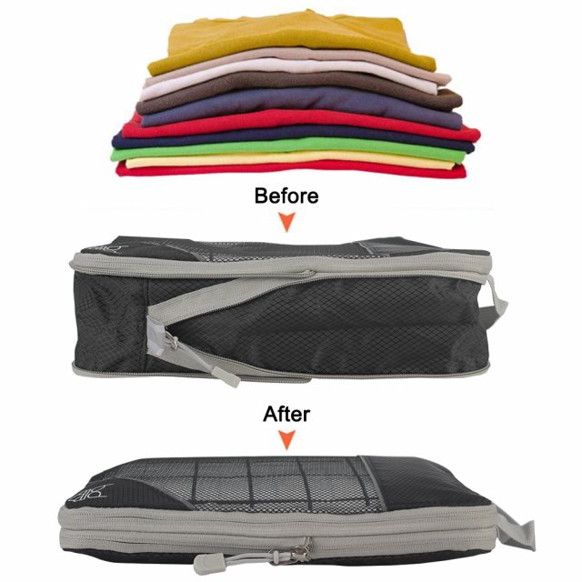Travel Organizer Set - Compressed Packing Cubes & Lightweight Shoe Bag - Image 5