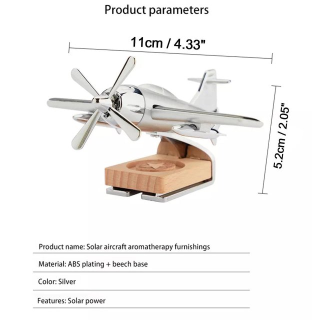 Solar Powered Aircraft Car Ornament with Aromatherapy Function - Image 5