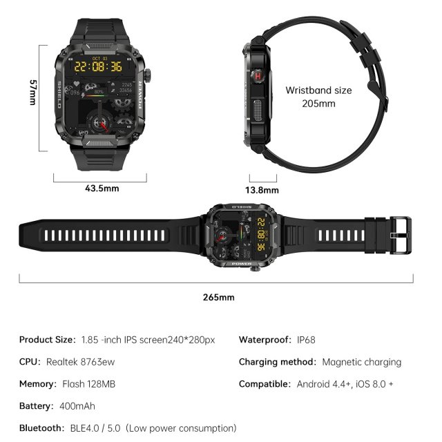 Men's Tactical Fitness Smart Watch - Image 6