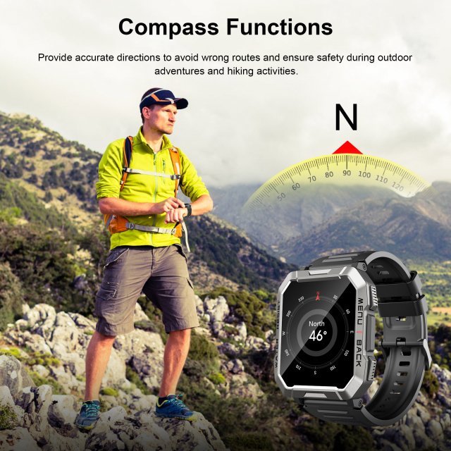 Rugged HD Smartwatch with Emergency Light & Bluetooth Calling - Image 6