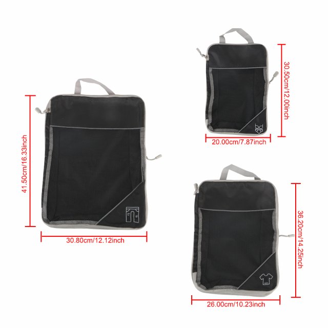 Travel Organizer Set - Compressed Packing Cubes & Lightweight Shoe Bag - Image 9