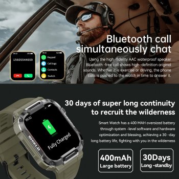 Men's Tactical Fitness Smart Watch