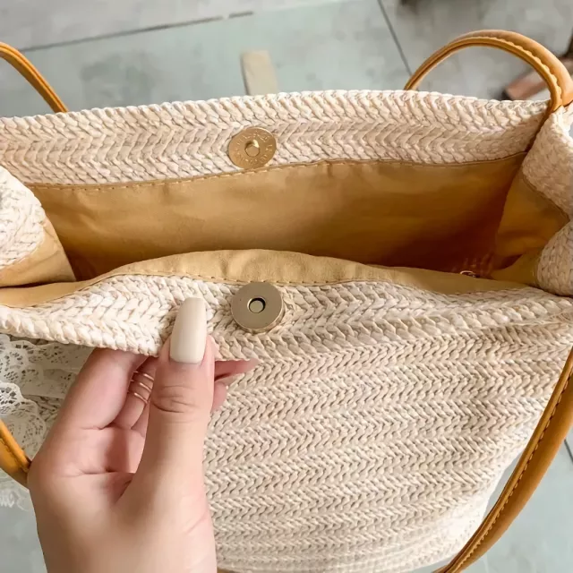 Bohemian Straw Woven Shoulder Bag - Image 4