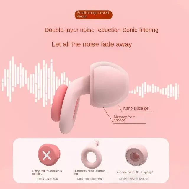 Silicone Sleep Noise Cancelling Ear Plugs - Image 4