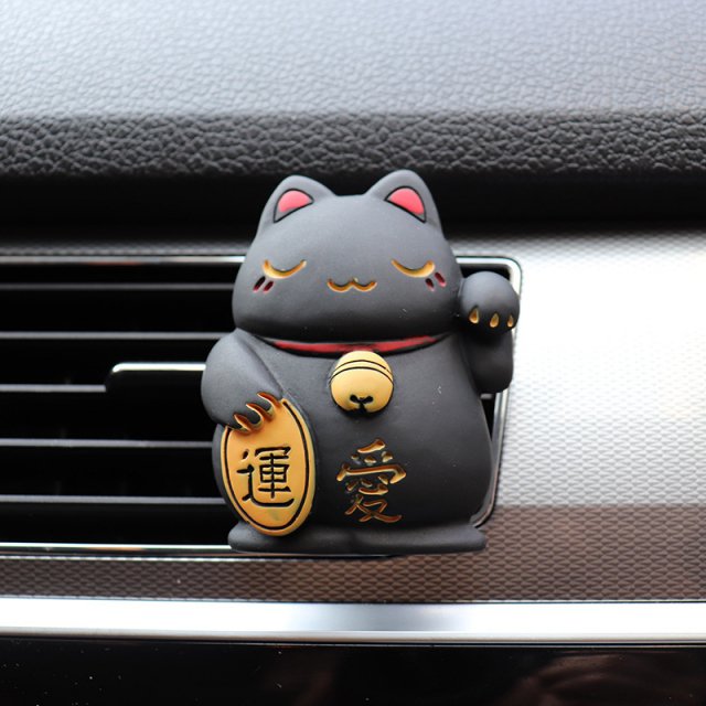 Lucky Cat Car Air Freshener Fragrance Diffuser Resin Art Clip - Image 4