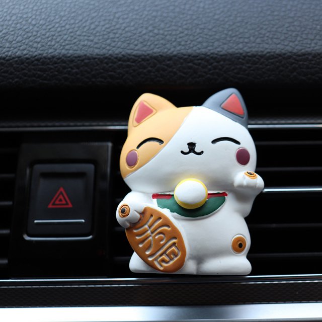 Lucky Cat Car Air Freshener Fragrance Diffuser Resin Art Clip - Image 5