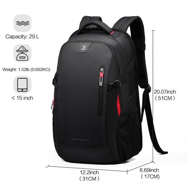 Waterproof 29L Laptop Backpack with Ergonomic Shoulder Straps - Image 6