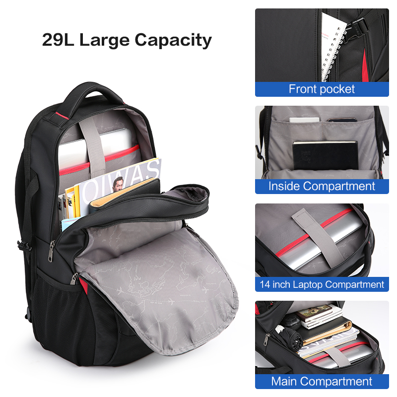 Waterproof 29L Laptop Backpack with Ergonomic Shoulder Straps Sport & Outdoors Travel Gear