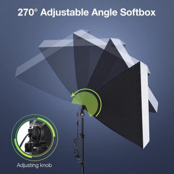 Professional Four Lamp Softbox Lighting Kit for Photography and Video