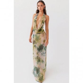 Backless Halter Sheath Dress