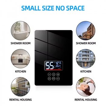 Electric Instant Hot Water Heater 6000W/7000W - Tankless Boiler with Digital Thermostat for Bathroom and Kitchen