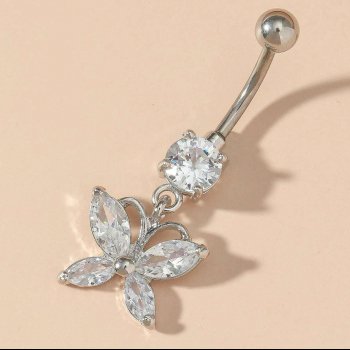 Shiny Butterfly Belly Button Ring