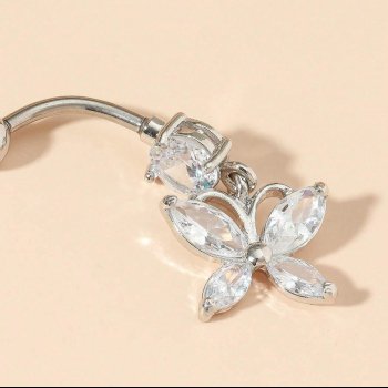 Shiny Butterfly Belly Button Ring