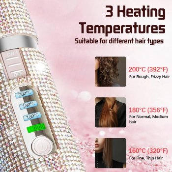 Portable Wireless 2-In-1 USB Rechargeable Hair Straightener and Curler