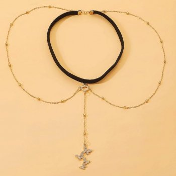 Trendy Beach & Party Crystal Butterfly Leg Chain