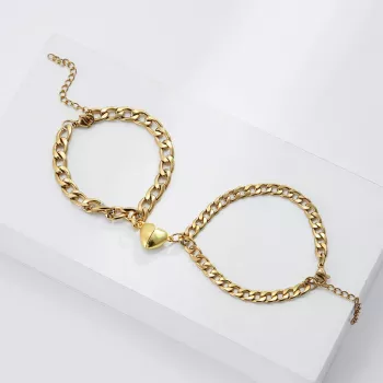 Magnetic Heart Attraction Couple Bracelets