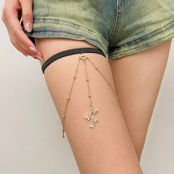 Trendy Beach & Party Crystal Butterfly Leg Chain