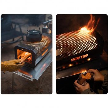Portable Stainless Steel Camping Stove: Foldable Outdoor BBQ & Winter Warmer