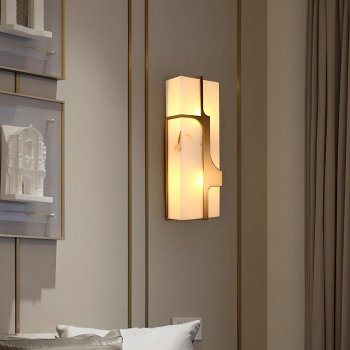 Elegant Marble & Copper Wall Lamp